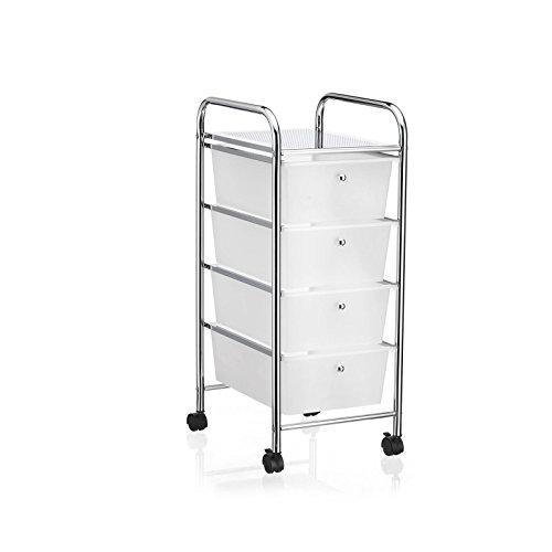 Bad Rollwagen Rollcontainer Haushaltswagen Badtrolley Badregal SANO aus verchromtem Metall mit 4 Schubladen - 2