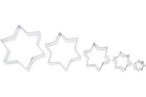 JULIYEH Coupeur/emporte-pièces - ensemble de 5 étoiles - 1,7-7,8 cm - acier inoxydable.