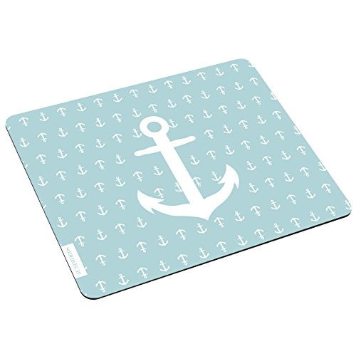 JUNIWORDS Mousepad / Mauspad mit Motiv "Anker mint" - ideales Geschenk zum Geburtstag, Weihnachten u.v.m.