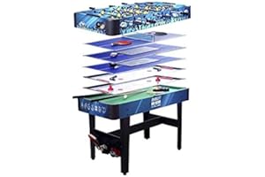 PL OCIOTRENDS Devessport - Multijuego 7 en 1 - Futbolín, Billar, Push Hockey, Ice Hockey, Ping-Pong, Dados, Black Jack, Incluye nivelador, Mango de plástico, Dispone de marcadores - Medidas: 120 x 61 x 82 Cm