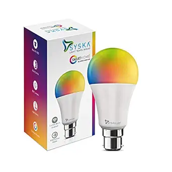 SYSKA 9 Watt B22 LED Yellow Smart Bulb, Pack of 1