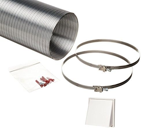 NaplesUKUniversal 150mm Cooker Hood Ducting Kit Semi Rigid Aluminium 152mm Internal Diameter Hose Length 3.0 Metre with Cowled White Grille