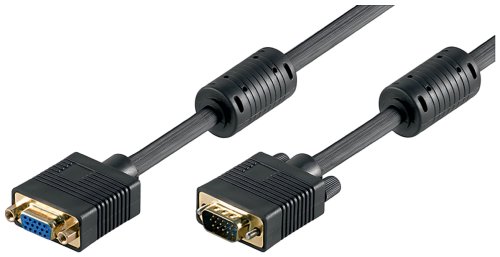 Wentronic Monitorverlängerung (15-polig HD Stecker auf 15-polig HD Buchse, SVGA, XGA) 15m schwarz