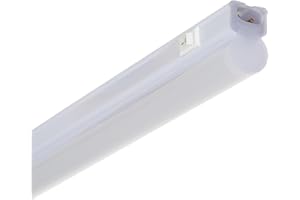 LEDKIA LIGHTING Barra Lineal LED 120cm 18W Batten Enlazable con Interruptor 3200K Blanco Cálido T5