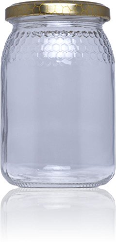 Tapas Rioja Tarro de Cristal para Miel, 380 ml (1/2 kg) -Medio Pack 25 u Unidades