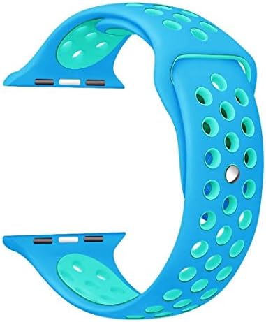 Noya Apple Watch Band Nike+ Series 1 Series 2 Series 3, Soft Silicone Replacement Sport Wristband Wrist Strap for iWatch Nike Sport Band M/L (38mm, Blue Orbit|Gamma Blue)