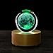 Produktbild Bluetooth Holz Musik Box Lautsprecher Wireless mit LEDs Licht bis Kristall Kugel (Erde Muster) Fernbedienung Geburtstag Geschenk