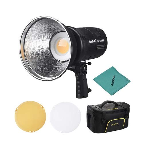 NiceFoto HB-1000B II Lampada video portatile a LED 100W Fotografia Stepless dimmerabile CRI95 + Supporta APP Telecomando Batteria ricaricabile con caricabatterie Filtri colorati Borsa per il trasporto