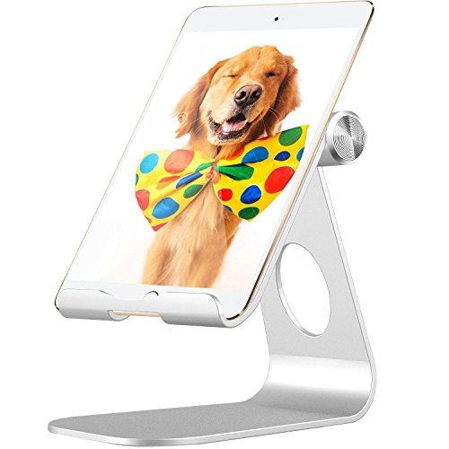 Verstellbare iPad Handy Halterung, Tonyhoney 270 ° Drehbares Phone Dock Smartphones Ständer,Tisch Halterung für Tablets, E-Reader und Smartphones wie iPhone 7 / iPad , Samsung, Huawei,Sony usw--Aluminium Halterung in Silber