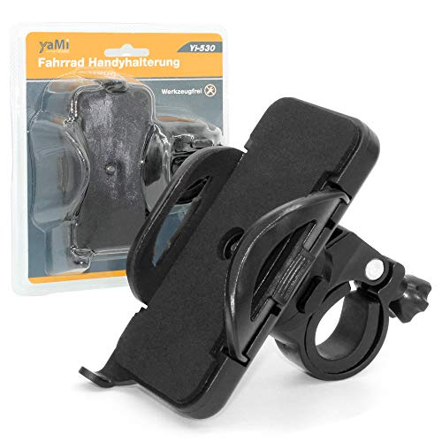 Yami Support de téléphone portable | Support de téléphone portable pour iPhone, Samsung, Huawei & Android | accessoire de vélo | pour moto, VTT, vélo de course et vélos normaux | Rotation à 360 degrés