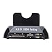 Produktbild YHML Dual-Bay-Dockingstation für Festplatten, Externe Multifunktions-Dockingstation für 2,5-Zoll-3,5-Zoll-IDE-SATA-Festplatten, Backup (OTB), Unterstützung für XD/MS/TF/CF/SD-Karte