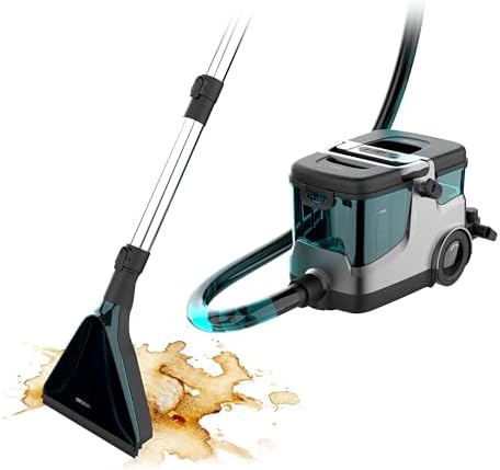 Cecotec Aspirapolvere Lavatappeti Conga CarpetClean 30000 Steam. Potenza 2200 Watt, Aspirazione 18 kPa, Vapore e Acqua calda, Raggio di 8 Metri, grande Serbatoio, Ruote integrate, Igiene imbattibile