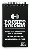 Polymath Products Pocket Gym Diary –100-page workout log. Handy size (3 x 5 inch) - fits in any pocket. 100% waterproof and sweatproof fitness training diary.