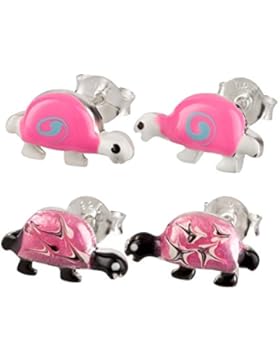 SL-Collection 2er Set Ohrringe Schildkröte 925 Sterling Silber