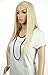 S-noilite 26" Straight Bleach Blonde Half Wig 3/4 Full Head Hair Fall no Bangs Heat Resistant Wig