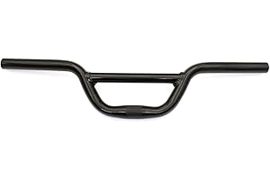 QQY Bicicletta BMX a scatto fisso, per bambini, 22,2 mm, 545 mm, in lega di alluminio, colore argento e nero (nero)