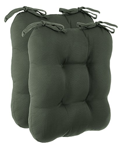 Sitzkissen Dekokissen Stuhlkissen Zierkissen Gartenkissen 4er Steppung - Größe: ca. 38 x 38 cm - 2er Vorteilspaket - anthrazit