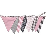 Wimpelkette rose/grau