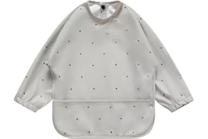 norinori Baby Weaning Bib With Sleeves Feeding Bibs - Waterproof Bibs Coverall bibs for baby toddler from 6-36 Months soft With Large Pocket Easy to Clean