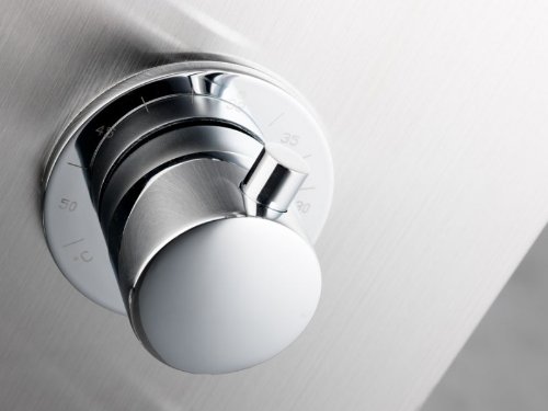 Luxus XXL Edelstahl Duschpaneel mit 6 Hydro Massagejets & Wasserfall - 4