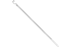 KALEXION Perche avec Crochet pour Ouverture de Lucarnes - Tige 96 cm avec Crochet Argent Idéale pour Fenêtres Velux et Lucarnes Inaccessibles, Facile à Installer, Utiliser en Toute Sécurité Pratique et Stable