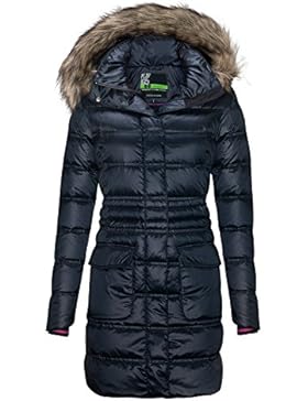 Jeff Green Damen Amanda 800 CUIN lange & leichte Daunenjacke mit Kapuze - Daunenmantel