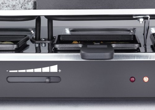 Severin RG 2341 Raclette-Partygrill mit Naturgrillstein (1500 Watt, 8 Pfännchen), schwarz - 9