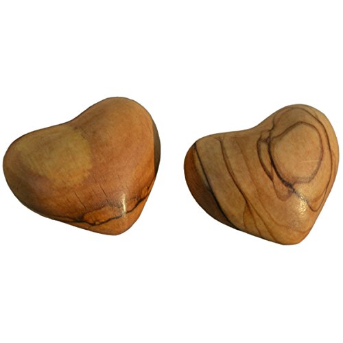 Handschmeichler Holzherz 5cm - Holz Handschmeichler Herz Olivenholz hergestellt in Bethlehem