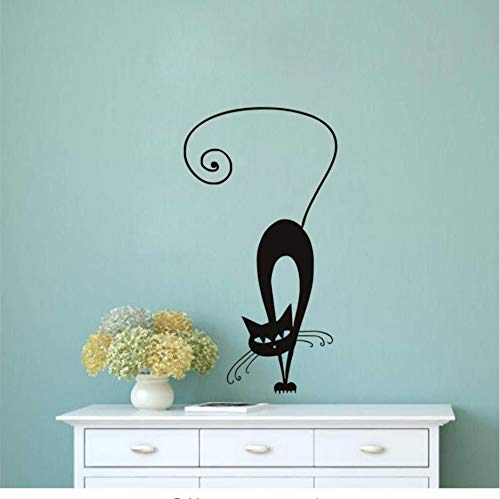 Preisvergleich Produktbild Wandaufkleber Dekoration Biegen Siamese Cat Vinyl Für Kinderzimmer Abnehmbare Schlafzimmer Wandtattoos Kitty Cat Decor31 * 59 Cm