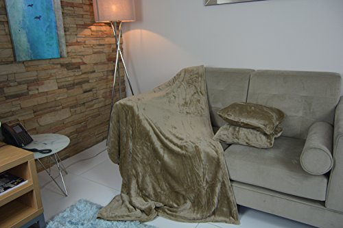 Deluxe faux fur soft Double King Throw Bed / sofa (Double 150 x 200, Mink)