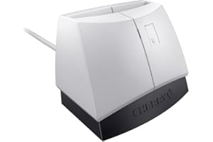 CHERRY Smart Terminal ST-1144, Lector Inteligente de Tarjetas USB, Lee y Escribe Tarjetas Chip, Control de Acceso, Inicio de Sesión en Red, Transacciones, Uso con una Mano, Gris-Negro