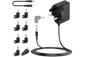 MEROM 9V 2A Power Adapter Supply with 8 Tips and Polarity Reversal Cable Compatible with Arduino Uno REV 3, IEIK UNO R3, Schwinn Proform bike, Crosley Cruiser Portable Turntable Record Player