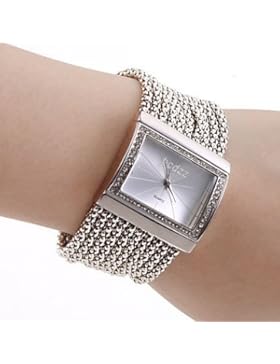 Fenkoo Damen silbernen Schmuck Armband mit Tschechischen Diamanten Dekor (Weiß)