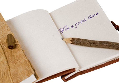 Bark Notizbuch handgefertigt Natur Small, blanko Seiten (17cm x 13cm x 2cm) - 3