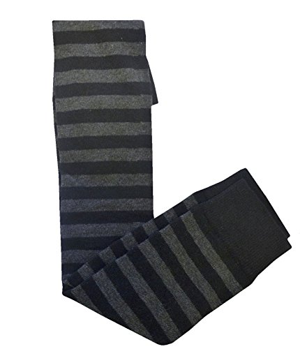 Spaß Verspielt Sassy Nette Emo Gothic Über das Knie gemusterte Socken - Stripes Schädel Herzen Gr. One Size, Schwarz - Black & Grey Stripes