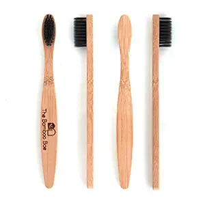 The Bamboo Bae Bamboo Toothbrush for Kids 2 Pcs with Jute Pouch Children Friendly and Eco friendly Toxic Free Toothbrush