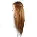 Hairdressing 80% Brown Professional Real Hair 22 Inch,CoastaCloud Training Mannequin Head Hairdresser Human Hair with Clamp