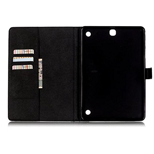 Samsung Galaxy Tab A 9.7 SM-T550 Hülle, DEENOR Bunt Malerei und Stilvoll Zeichnung Brieftasche Case Buch-Stil PU Leder Flip Protective Stand Tasche Schutzhülle Hülle für Samsung Galaxy Tab A 9.7 SM-T550. (Flowers Skull) - 7