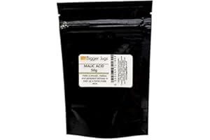 BIGGER JUGS Malic Acid 50g Food Grade for Adding to Fermenting Wine Heavy Duty Resealable Pouch with Tamper Proof Seal Juice Home Brew