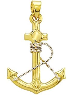 Goldanhänger Anker in Gelbgold & Weißgold in 585 Gold Anhänger Kettenanhänger Schmuck 3104