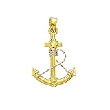 Goldanhänger Anker in Gelbgold & Weißgold in 585 Gold Anhänger Kettenanhänger Schmuck 2940