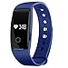 Produktbild Mpow Bluetooth 4,0 Fitness Armbänder mit Pulsmesser,Smart Fitness Tracker mit Herzfrequenzmesser, Schrittzähler, Schlaf-Monitor, Aktivitätstracker, Remote Shoot, Anrufen / SMS, finden Telefon für Android iOS Smartphone wie iPhone 7/7 Plus/6S/6/6 Plus/5/5S/SE, Huawei Mate 7/P9, LG, Sony, Blau.