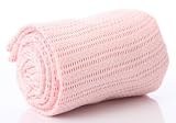 Baby Cellular Cotton Blanket for Moses Basket, Crib, Pram - Pink