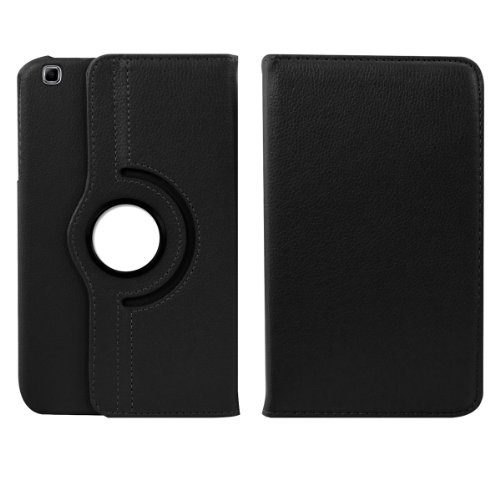 3in1 Set: kwmobile Hülle für Samsung Galaxy Tab 3 8.0 T3100 – 360° Standfunktion Case Tablet Schutzhülle Kunstleder – Smart Cover Tabletcase Schwarz + Folie, kristallklar + Stylus, schwarz - 2