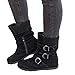 Produktbild Geili Stiefeletten Damen Halbschaft Wildleder Stiefel Frauen Freizeit Übergrößen Schnalle Reißverschluss Martin Boots Warme Plüsch Gefüttert Winterstiefel Schneestiefel Flache Schuhe 36-41