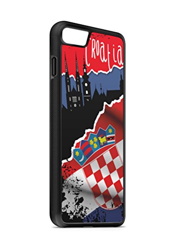 Geeignet für iPhone 8 Silikon Handyhülle Flexibles Slim Case Cover Kroatien Fahne Flagge Schwarz