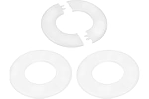 PATIKIL Flangia Divisa a Parete 2.52"/64mm, 3Pz Copri Tubi Termosifoni Copertura per Tubi Riscaldamento Piastra Rotonda in Abs per Decorazione Rubinetto Tubo Acqua, Bianco