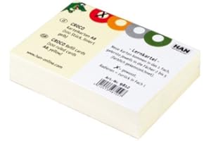 HAN Karteikarten für CROCO DIN A8, gelb 500 Stück liniert, 190 g/m²