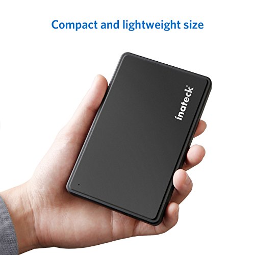 Inateck USB-C 3.1 2,5-Zoll externes HDD Hard Drive Disk festplatten Gehäuse Hülle mit USB-C Schnittstelle Optimiert für SSD/HDD, Unterstützt SATA III/II/I Werkzeugloses Design – Schwarz - 5