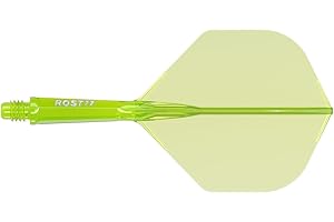 CUESOUL Rost 77 Eje de dardo Integrado y Pluma,Forma estándar,Juego de 3 (Serie de Colores Transparentes)